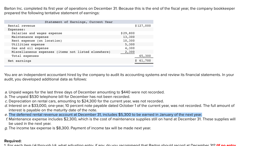 Why the answer to question e is no journal entry required? picture:
