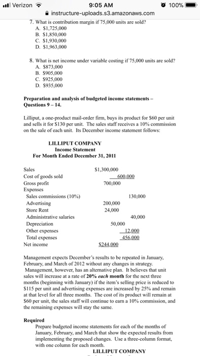  9:05 AM instructure-uploads.s3.amazonaws.com Verizon 100%- 7. What is contribution margin if