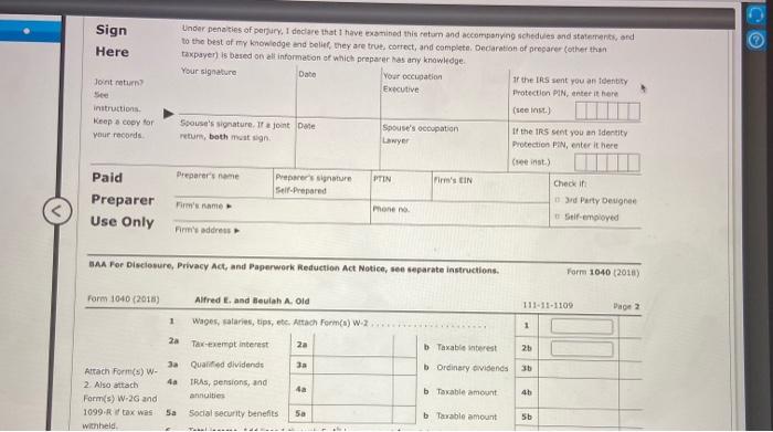 Alfred's Social Security number is 111-11-1109. Beulah's Social Security number is 123-45-6780,