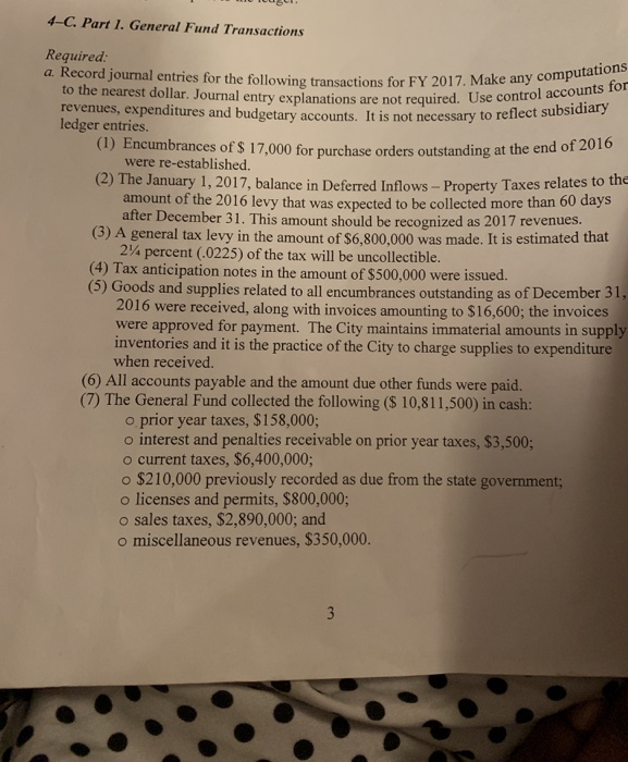 journal entries for the following transactions for FY 2017 and post to