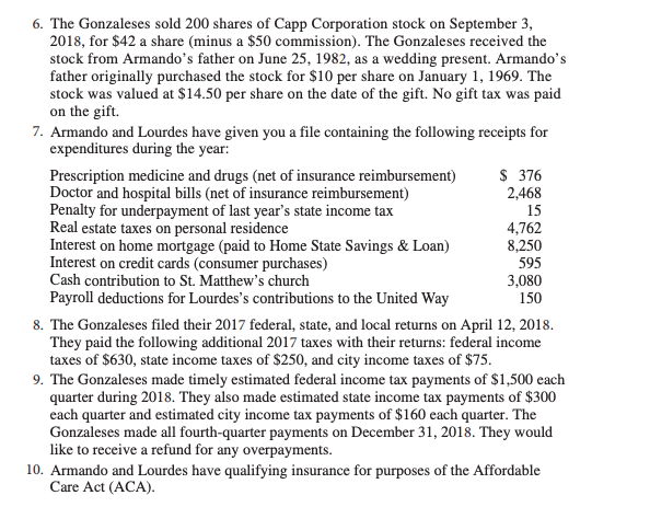 schedules to complete the project: Form SE, Form 4562 (for the dental