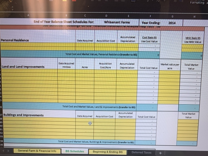 the excel Balance sheet schedule. Schedule 1: Machinery and Equipment See "Schedule