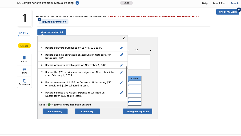 S 106 Skipped Transactions and events during 2021 (summarized in thousands of