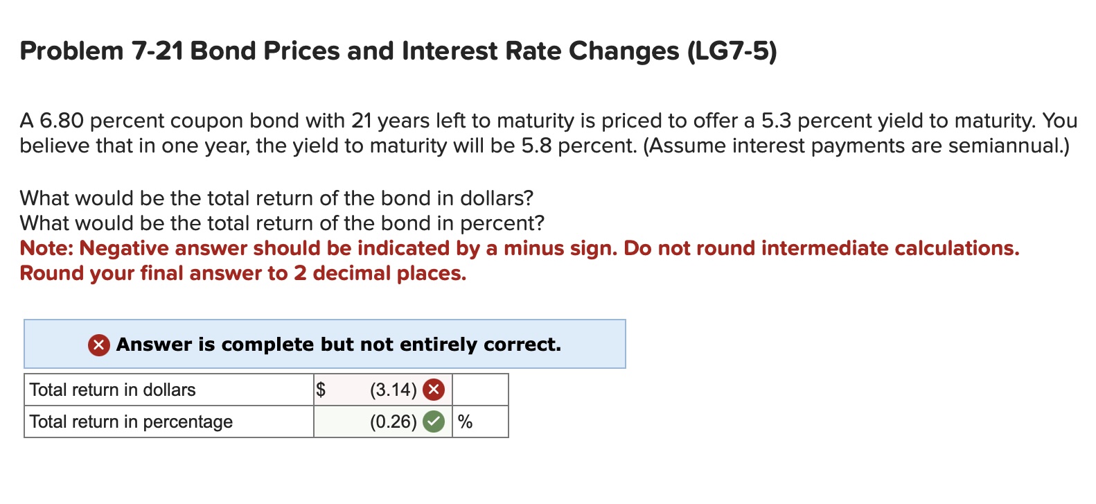  Problem 7-21 Bond Prices and Interest Rate Changes (LG7-5) A 6.80