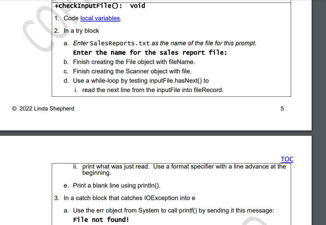 give you an idea as to where to place your code. 1.