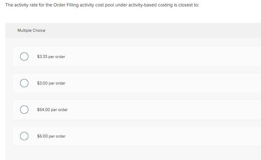 pools--Machining, Order Filling, and Other. In the first stage allocations, costs in