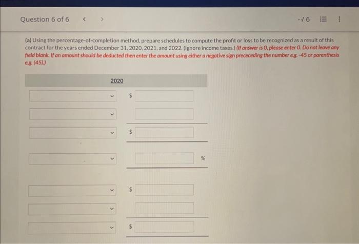 or loss to be recognized as a result of this contract for