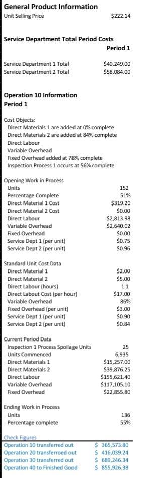 Equivalent Units grading check figures. fill in the cells below with the