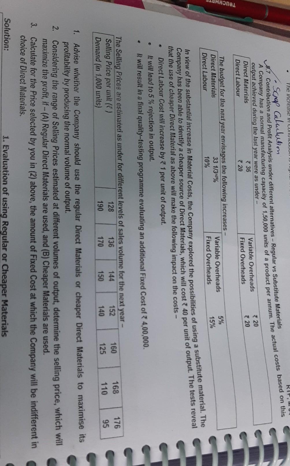 Direct Material Direct Wages (* 100 per worker-day) Product X 5,000 25%