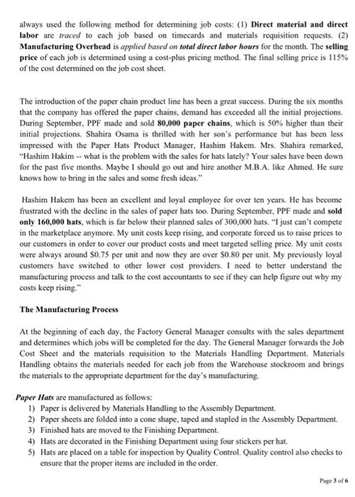 manufacturer of a single product: paper party hats. They sell primarily to