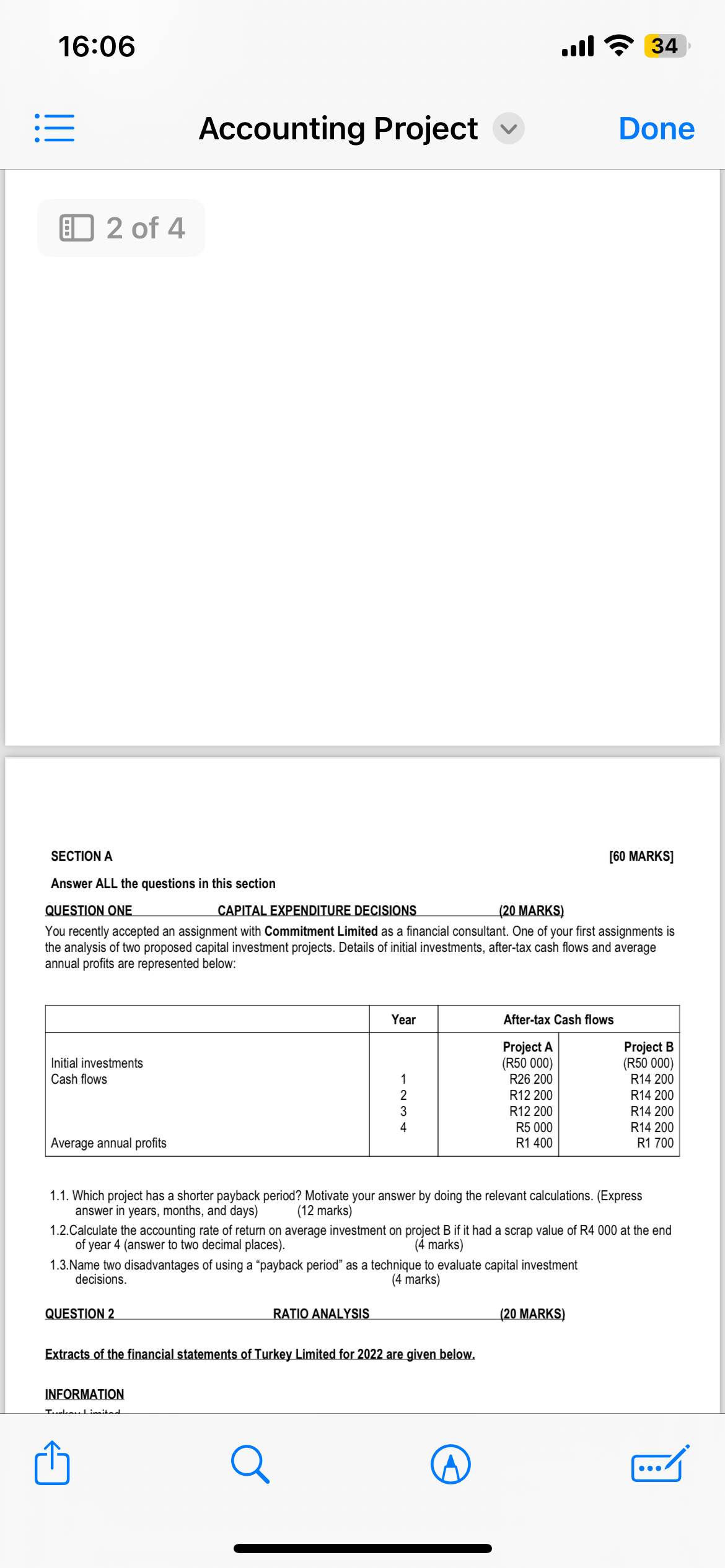  16:06 34 Accounting Project Done Accounting Project 2 of 4 SECTION