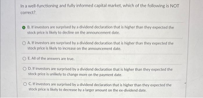 can anyone help with this please In a well-functioning and fully informed