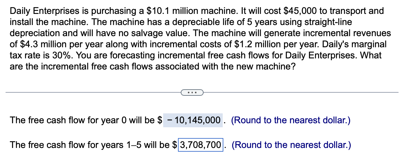  Please answer and show step by step solution: Daily Enterprises is