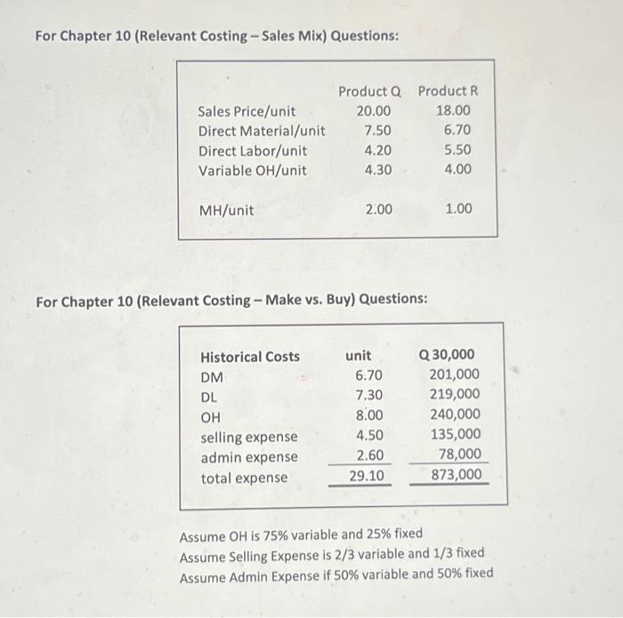  Determine optimal sales mix. Determine contribution margins. Determine whether it is