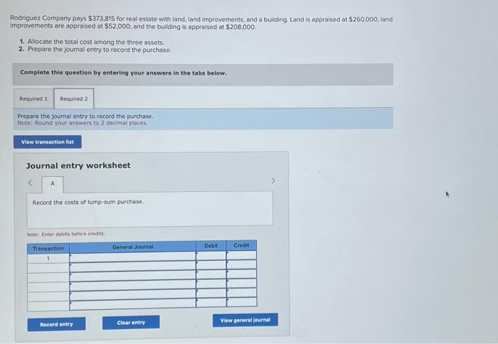 and a building. Land is appraised at $260,000; land improvements are appraised