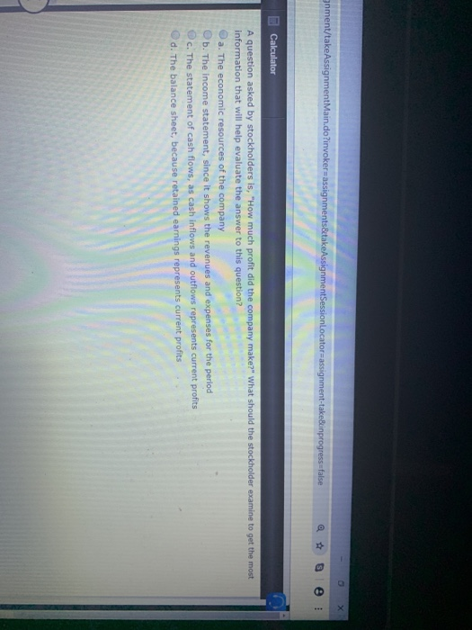 a question askex by stockholders is jnment/take AssignmentMain.do?invokersassignments&takeAssignmentSession Locator assignment-take&inprogress false a