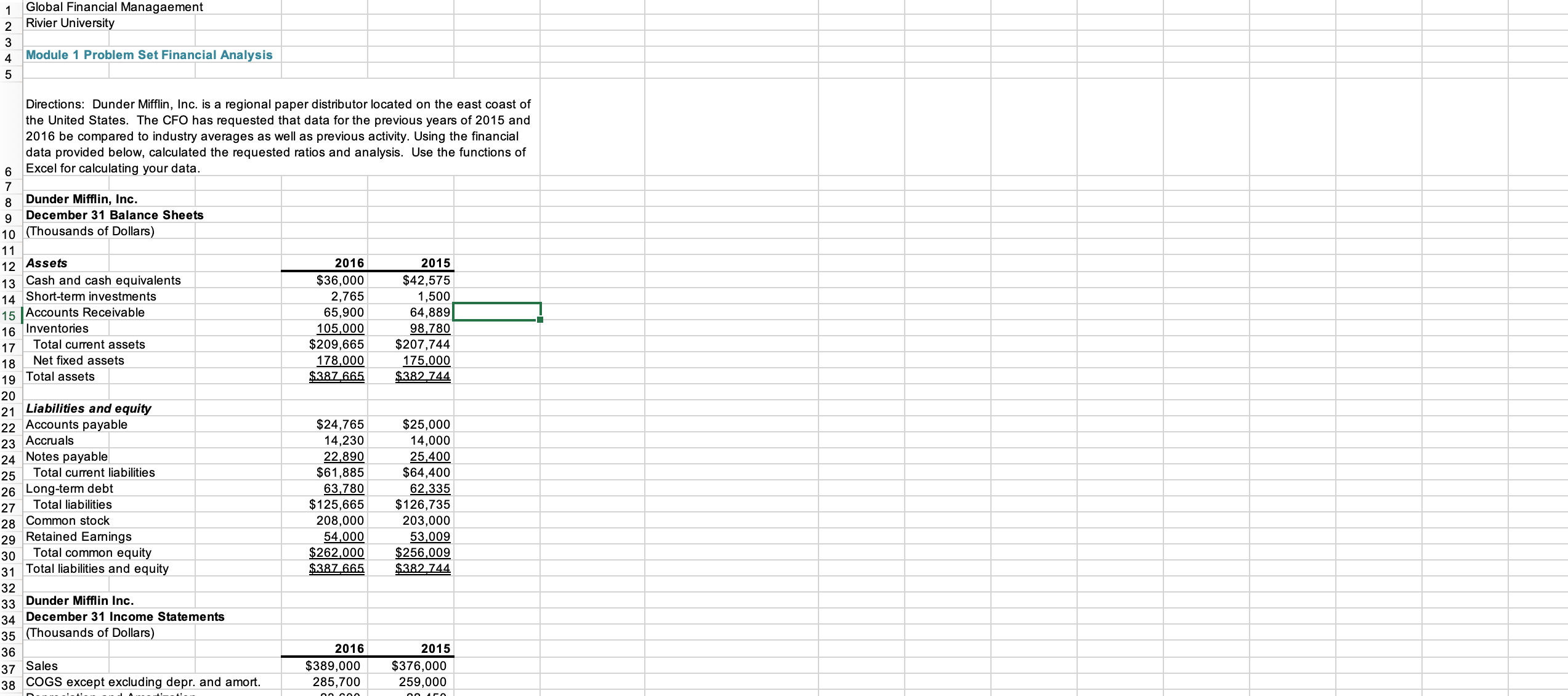  NOTE FROM PROFESSOR: Complete the Module 1 Assignment using the included