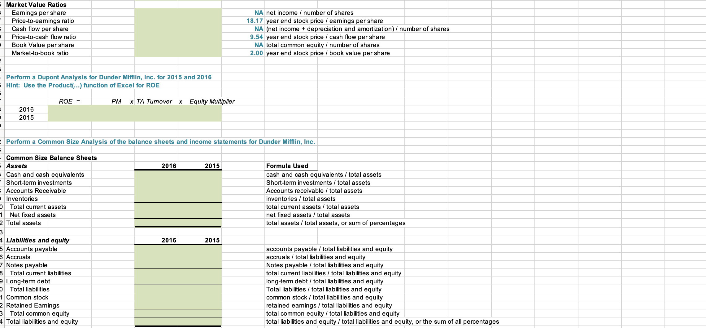 ratios Excel is a powerful tool for financial calculations. Use the functions