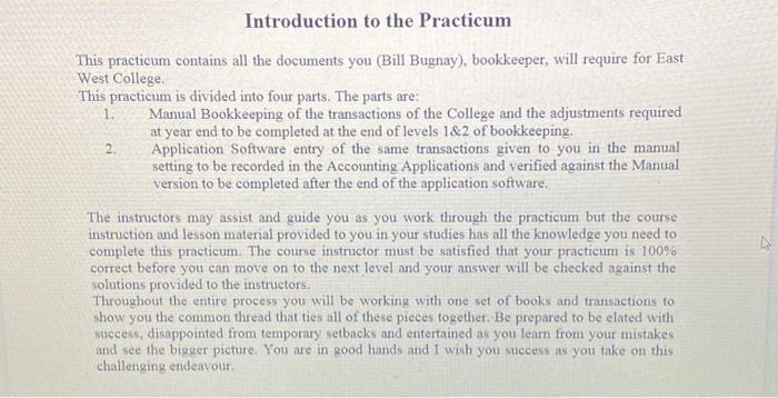 Introduction to the Practicum This practicum contains all the documents you