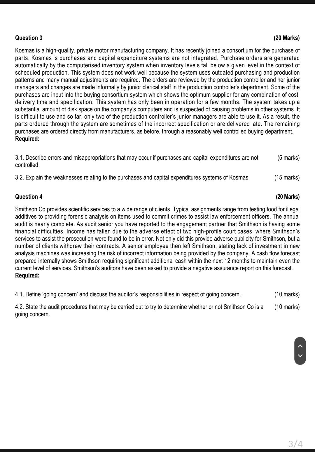 You are the audit senior in charge of the audit of Bad