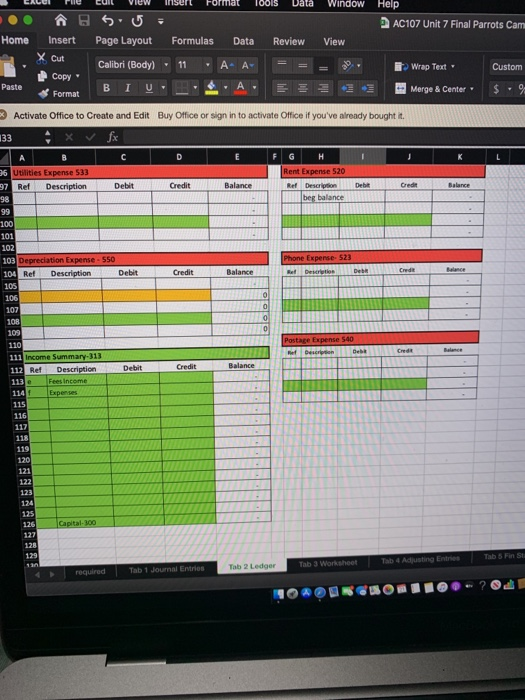 16 Assets 17 101 Cash 120 Accounts Receivable 19 20 21 130