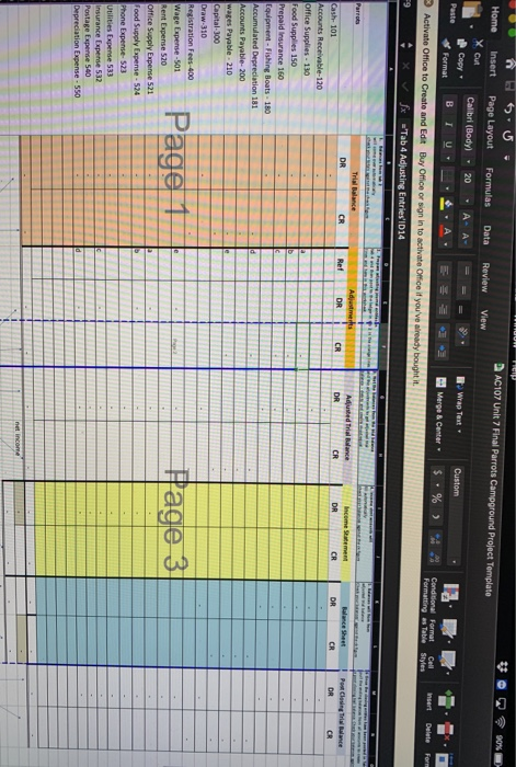 Office Supplies 150 Food Supplies 160 Prepaid Insurance 180 Equipment 181 Accum.