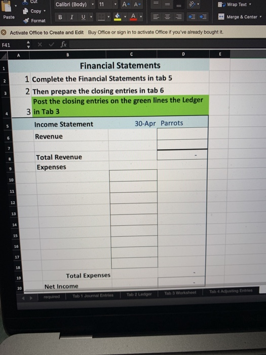 27 28 Owner's Equity 30 31 300 Polly Parrot Capital 310 Polly