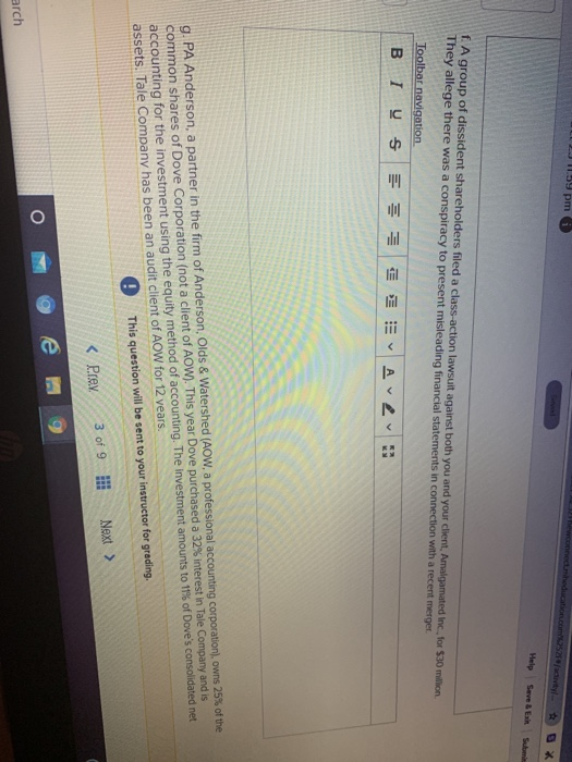 the following cases. Required: For each case, state whether or not the