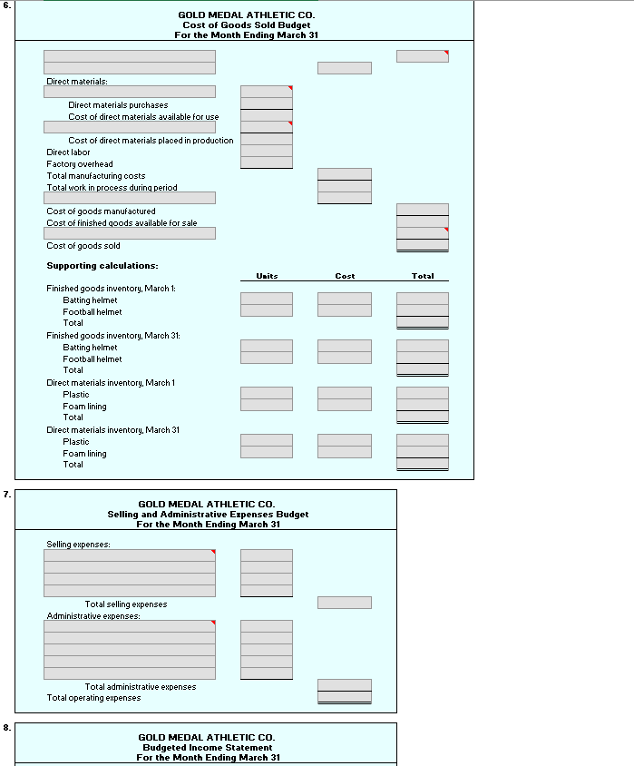 For the Month Ending March 31 Unit Sales Unit Selling Yolume Price