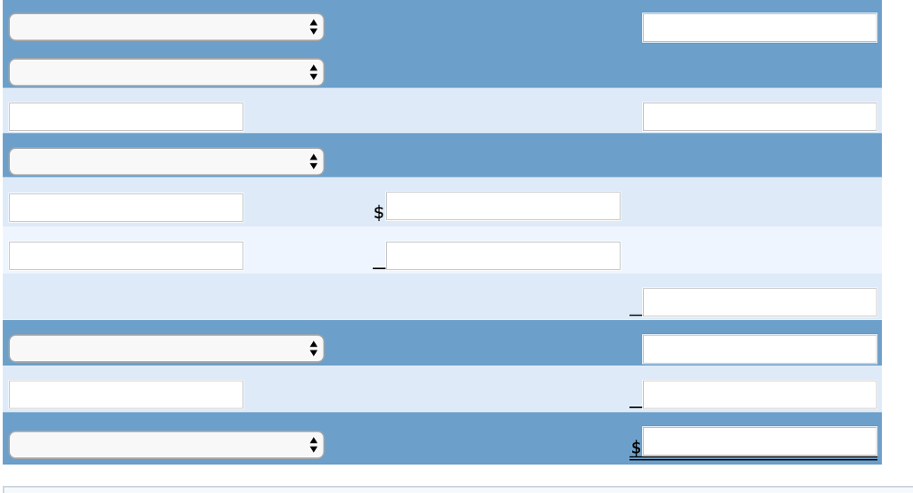 Salaries and wages expenses Cost of goods sold Interest expense Interest revenue