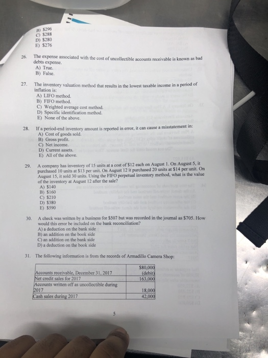  B) $296 S288 c) D) $280 E) $276 The expense associated