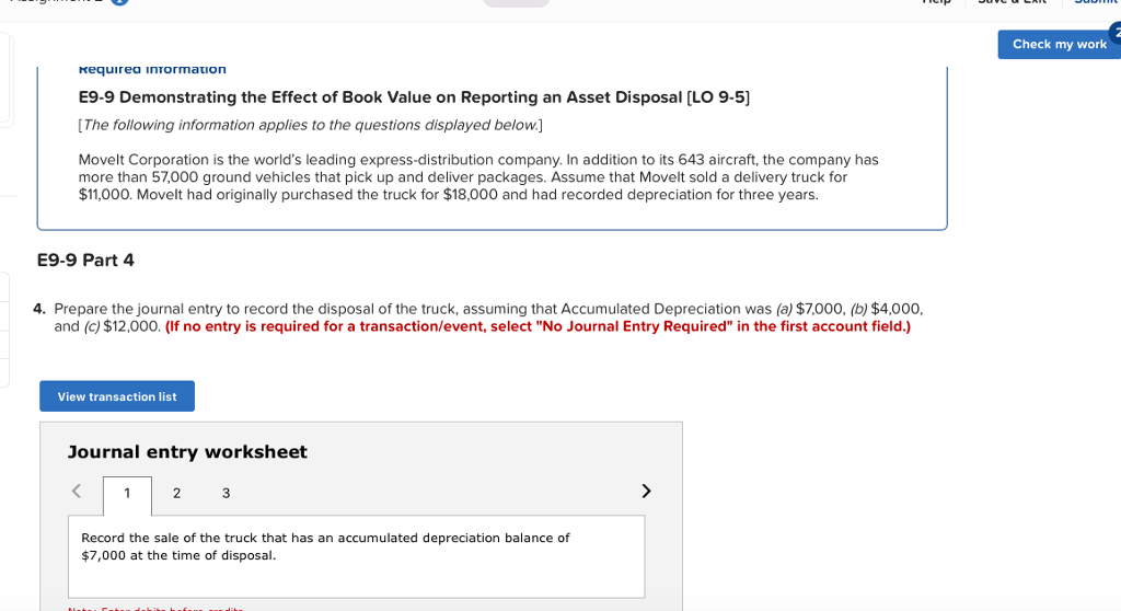  Check my work Requirea intormation E9-9 Demonstrating the Effect of Book
