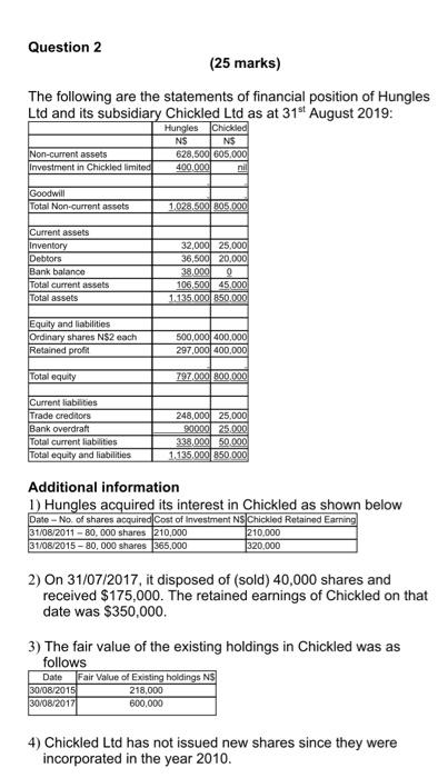  please help me complete these accounting questions ASAP Question 2 (25