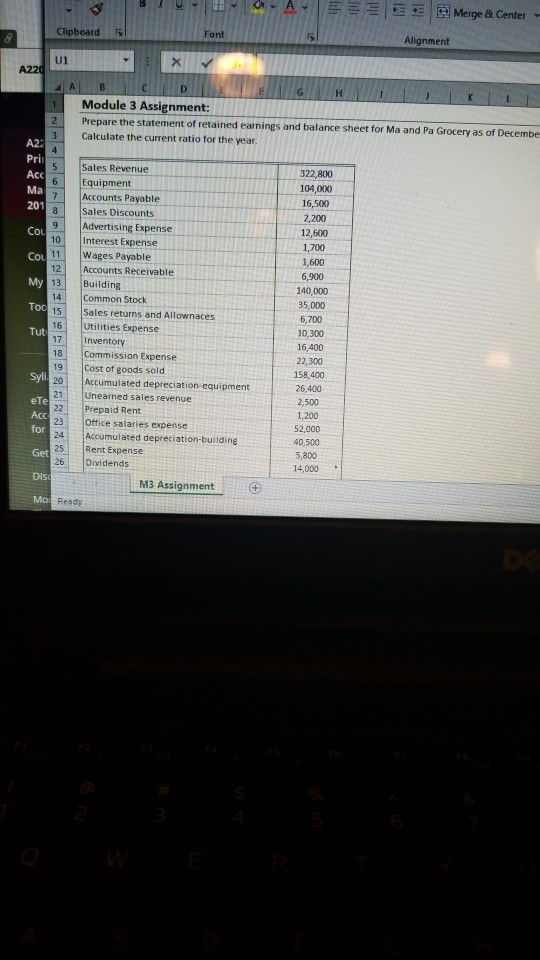 and Pa Calculate the current ratio for the year. Sales Revenue Equipment