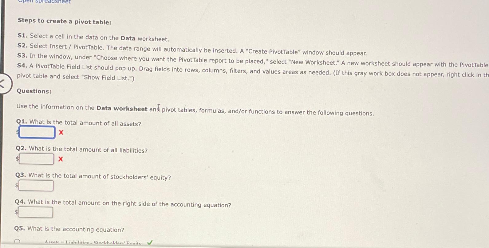  Steps to create a pivot table: S1. Select a cell in