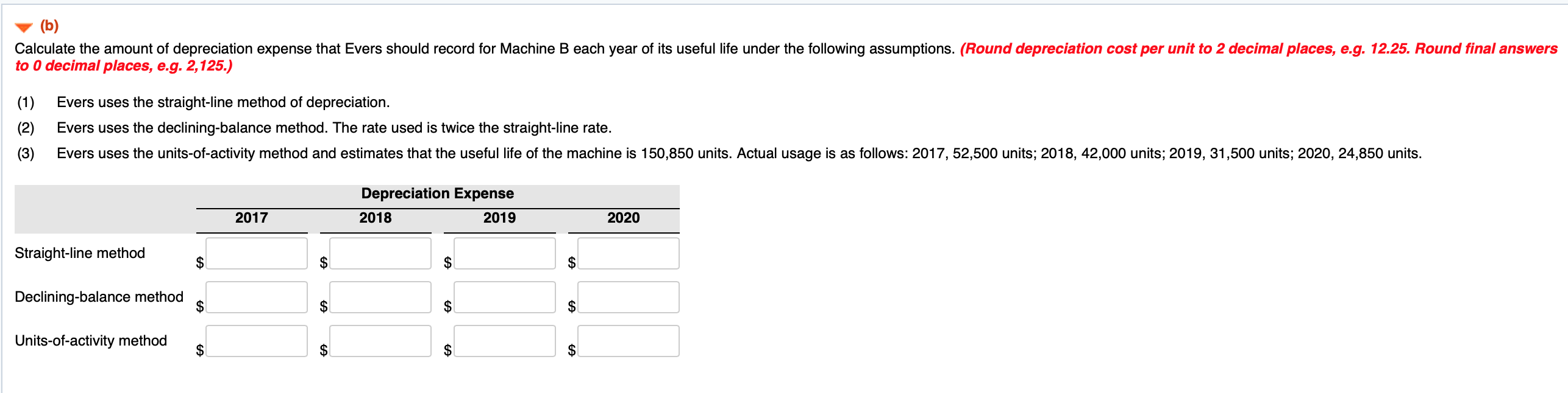 A: The cash price of this machine was $53,500. Related expenditures included: