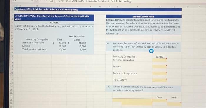  Using Excel to Value inventory at the Lower-of-Cost or Net Reallzable
