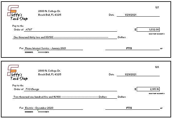 Date 1/4/2021 Pay to the Order of Bar E. l'ex $ 28,232.00