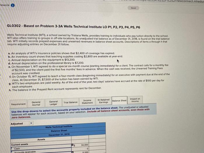 December 31, 2018, is found on the trial balance tab. WT1 initially