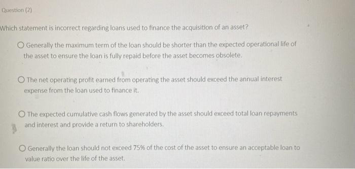 Value ratios (LTV)? The LTV should be above 1 at the beginning