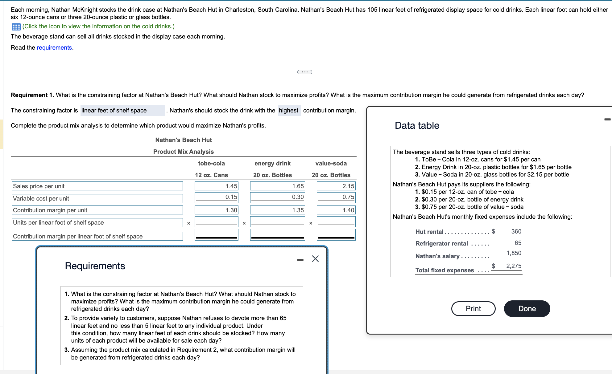  six 12-ounce cans or three 20-ounce plastic or glass bottles. (Click