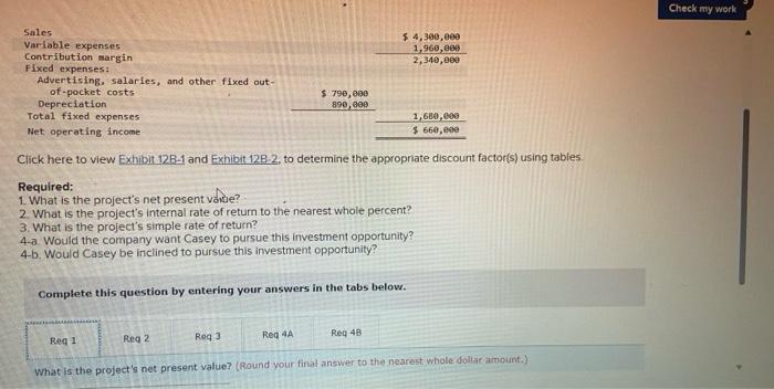 Return; Simple Rate of Return [LO12-2, L012-3, L012-6] Casey Nelson is a