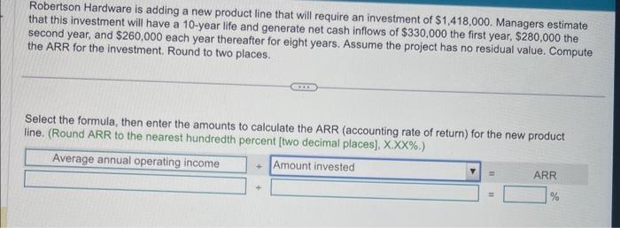  ALL question please answer only Robertson Hardware is adding a new