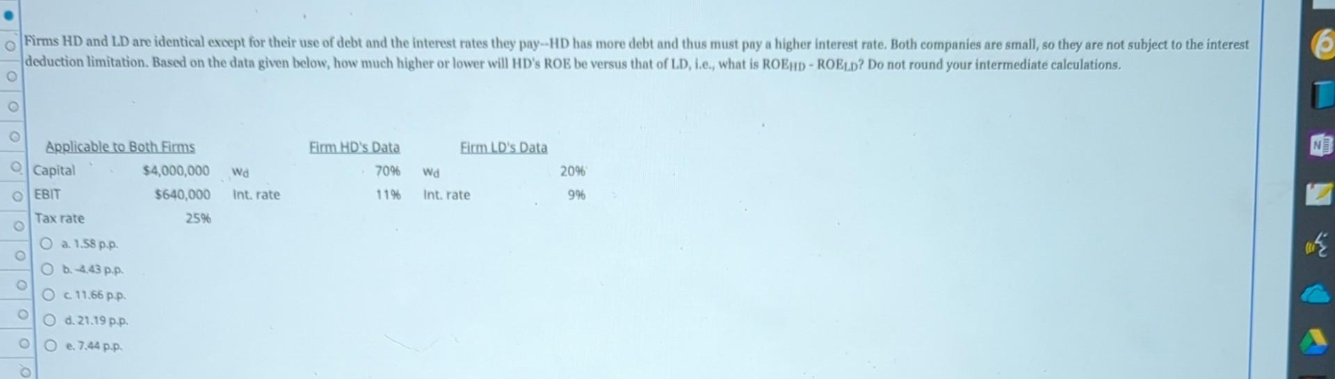  Firms HD and LD are identical except for their use of