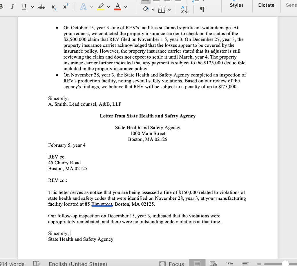 a T 4. REV Co, is reviewing the accounting and disclosure requirements
