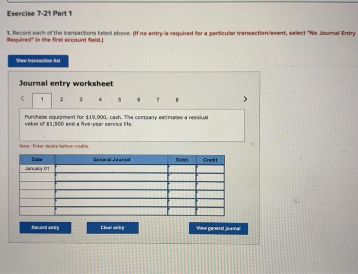 transactions (L07-4, 7-7) The following information applies to the questions displayed below)