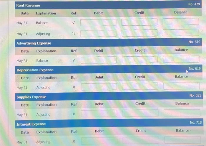 the following accounts and account numbers: No. 142 Accumulated Depreciation-Buildings, No. 150
