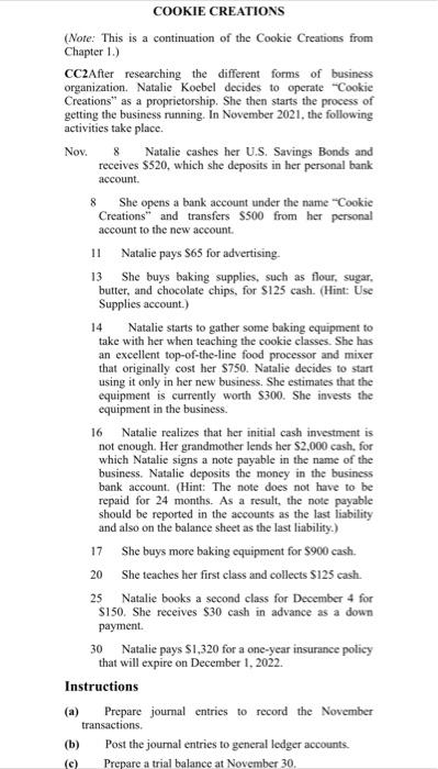  CHAPTER 2 COOKIE CREATIONS (Note: This is a continuation of the