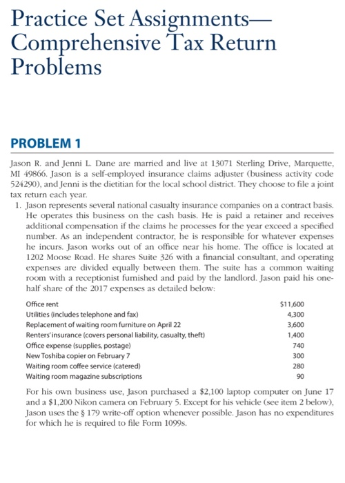  Please help! I need to make a 1040 for this problem.