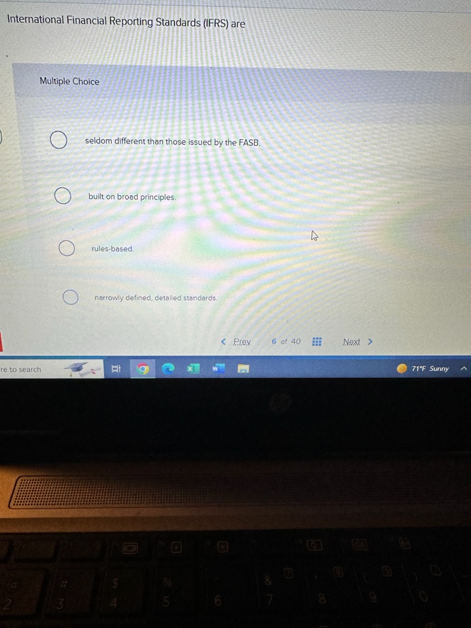  International Financial Reporting Standards (IFRS) are Multiple Choice seldom different than